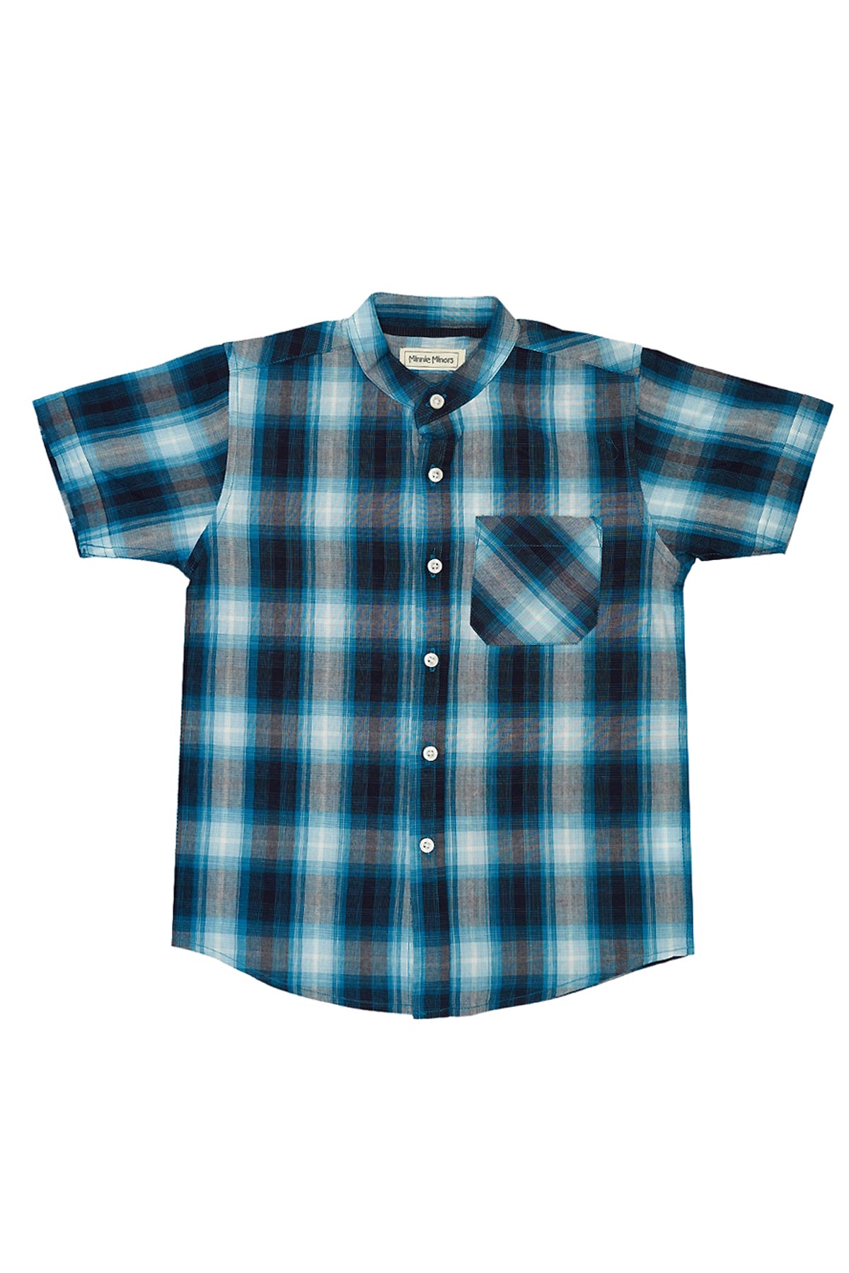 TEDDY amp; MINOU gingham-check T-shirt and shorties - Blue