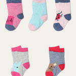 Socks Pack 5Pair - Soft Cotton/Polyester/Elastane | Assorted - Best Kids Clothing Brands In Pakistan Online|Minnie Minors