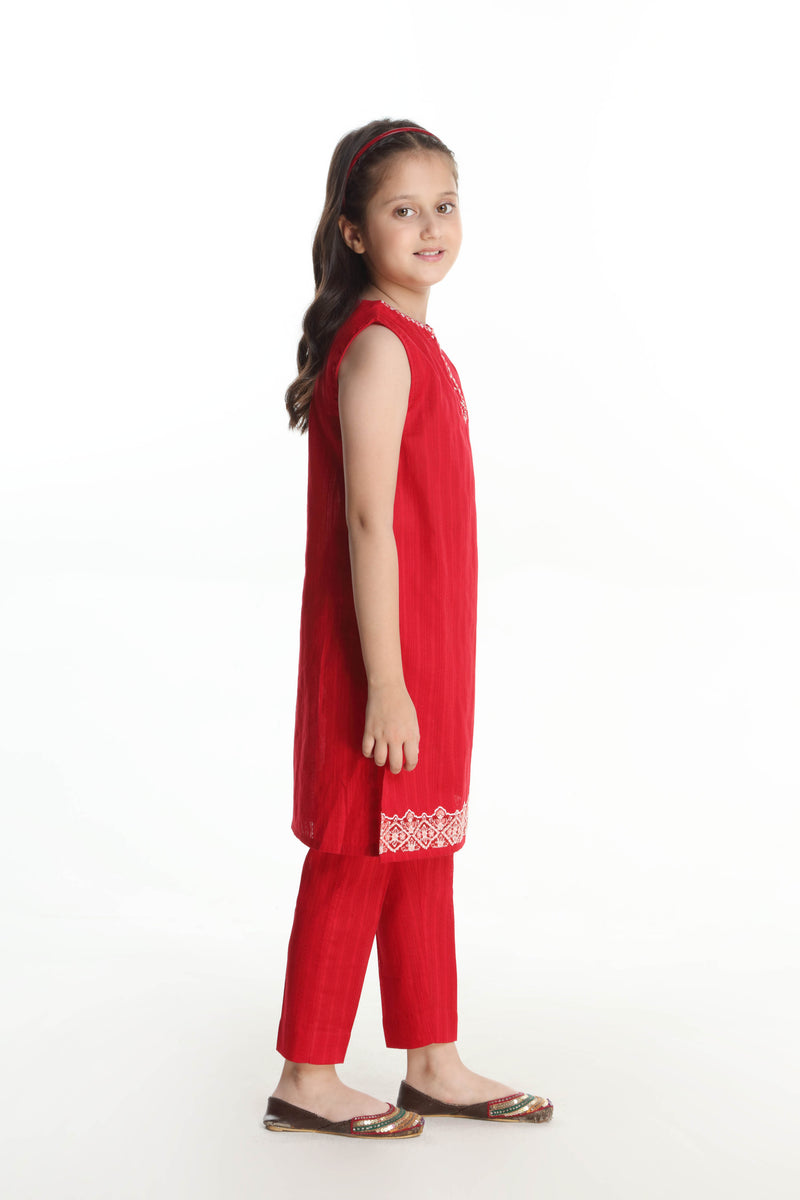 Emboridered Kameez & Trousers with Separate Sleeves (GSK-520)